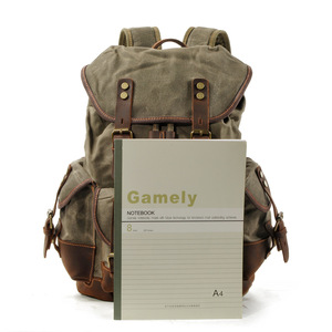 Laptop Backpack Backpack Bags Water Resistant Wax Canvas Unisex 9508 Waterproof Polyester <strong>String</strong> Computer Interlayer Soft <strong>Handle</strong> - Product Image 2