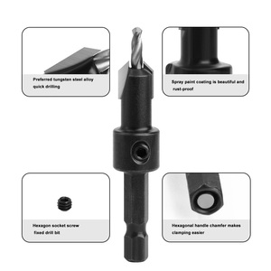 Ayarlanabilir sondaj pilot delik vida boyutları ağaç İşleme matkap it set hızlı değişim ahşap kesici tungsten hss havşa matkap ucu - Product Image 3