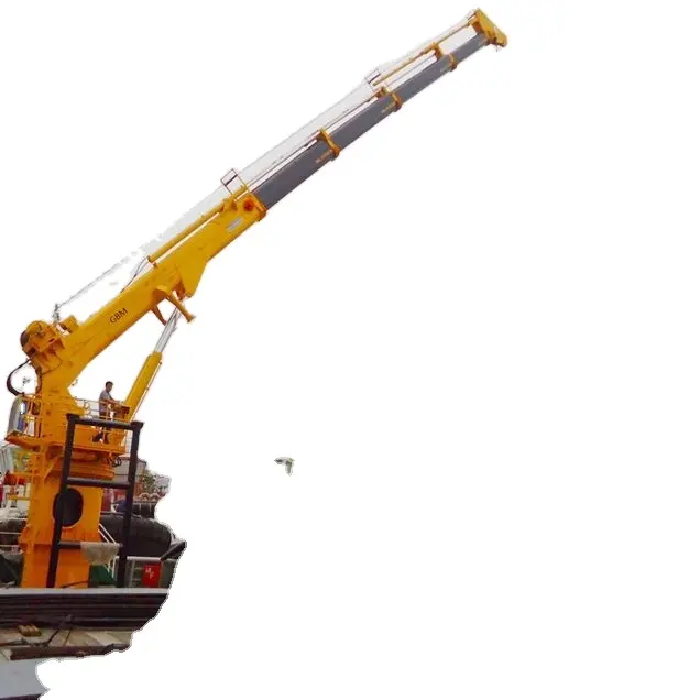 Grue télescopique de petite taille, ascenseur hydraulique pliante, grue marine en à vendre avec Certification BV ccce