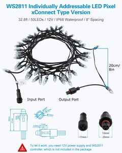 Aoying DC12V Smart WS2811 пуля светодиодный пиксель Ip68 18awg черный провод с Ray Wu/paul Zhang/xconnect/DIY разъемы - Product Image 4