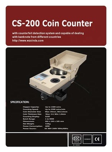 Máquina clasificadora de monedas de alta velocidad, 1500 piezas, clasificación de monedas de minuto, máquina digital electrónica de 110V o 220V - Product Image 6