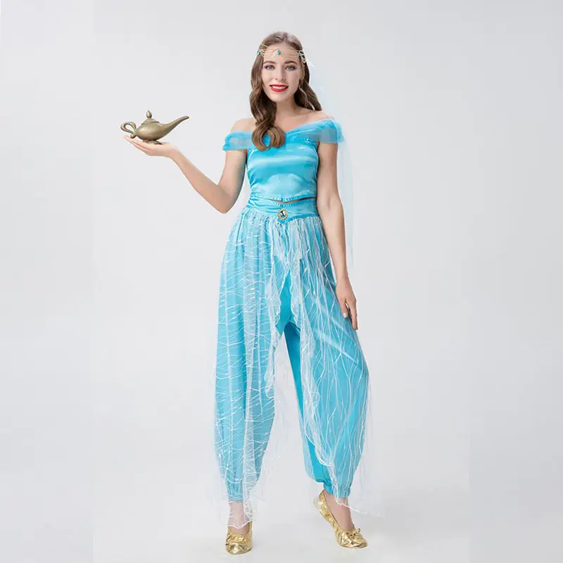 Aladdin Magic Lamp Prinzessin Jasmin Kleid Halloween Kostüm Adult Suit Lady Cosplay Animation