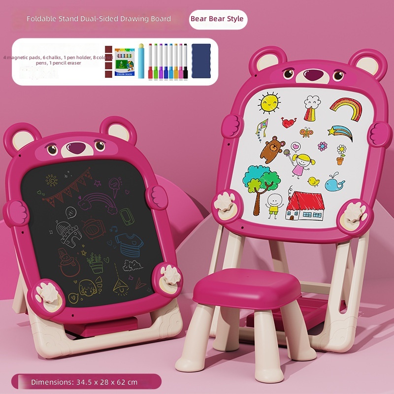 Rose bear double sketchpad chair