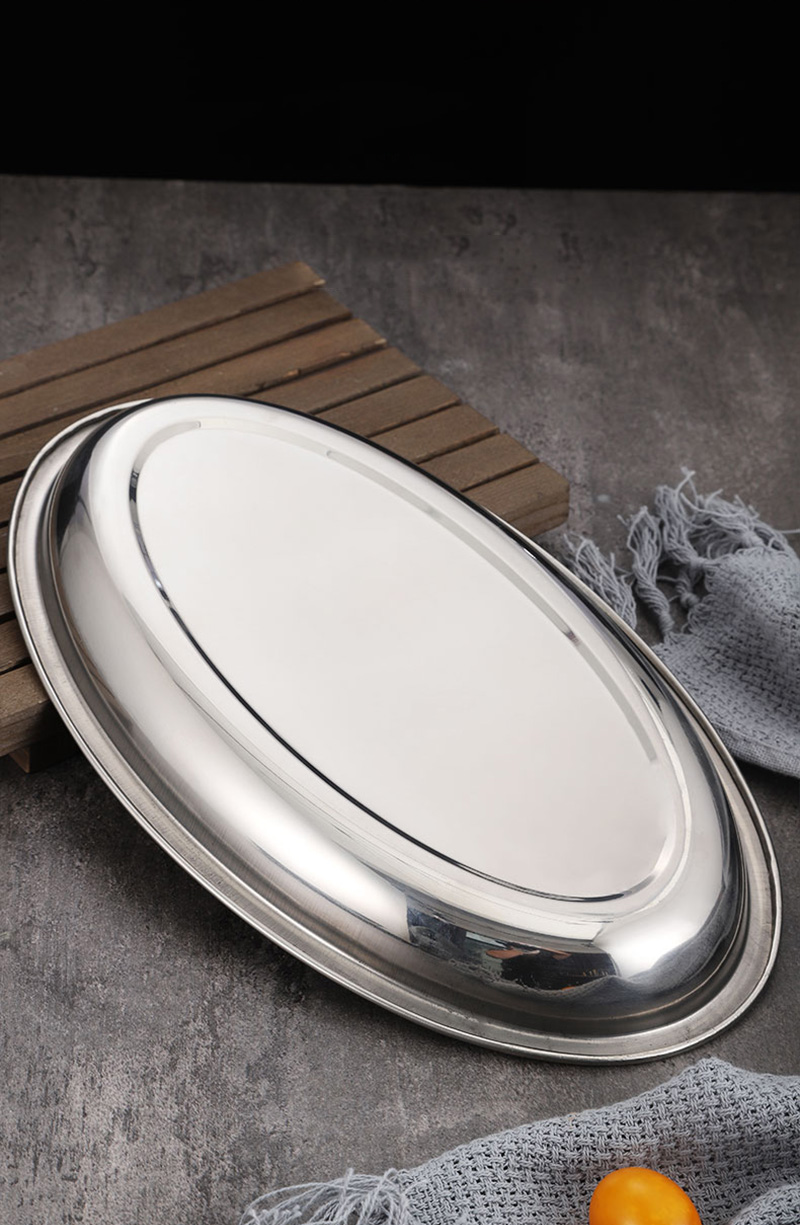 Degaussing Stainless Steel Oval Dish Kitchenware Cheap Dinner Plates For Sale