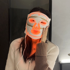 Ev kullanımı OEM Spa cilt bakımı 4 renkler Led yüz terapi lambası maske zamanlama yumuşak silikon kırmızı mavi kızılötesi Led yüz güzellik maskesi - Product Image 4