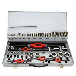 出厂价格56pcs M3 ~ M20工具组HSS M2手动丝锥和模具组灰色金属盒手动工具DIY套件