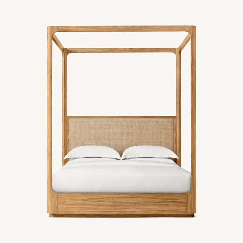 Lujo Moderno King Size Estructura de la cama Madera maciza de roble SANTIAGO CANOPY CAMA muebles de dormitorio