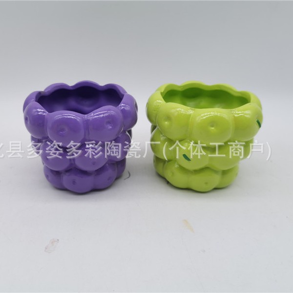 6 grape flower pot green