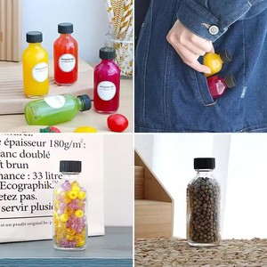 带盖子的微型透明玻璃瓶液体药水姜汁瓶小型带盖短玻璃瓶 - Product Image 1