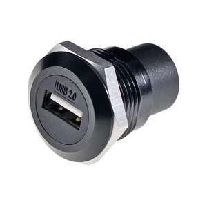USB2.0母对母圆型USB2.0面板安装插座锌合金数据信号扩展传输