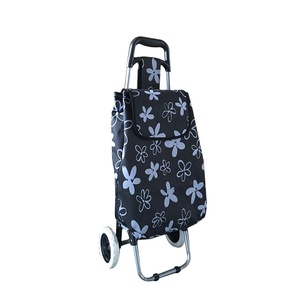 Katlanır alışveriş sepeti arabası <span class=keywords><strong>PVC</strong></span> kaplı hafif tekerlekli katlanabilir taşınabilir alışveriş sepeti ile 600D Polyester süpermarket için
