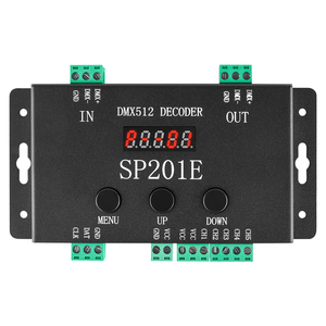 Controlador de decodificador LED SP201E DMX512 5CH PWM SPI píxeles tira de luz LED SK9822 WS2812B WS2811 5050 RGB RGBW CCT FCOB