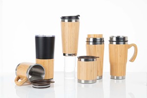 Tùy Chỉnh Cách Điện Thép Không Gỉ Trà Infuser Bình Bằng Gỗ Gỗ Cốc Phích Chai Nước Tre - Product Image 3