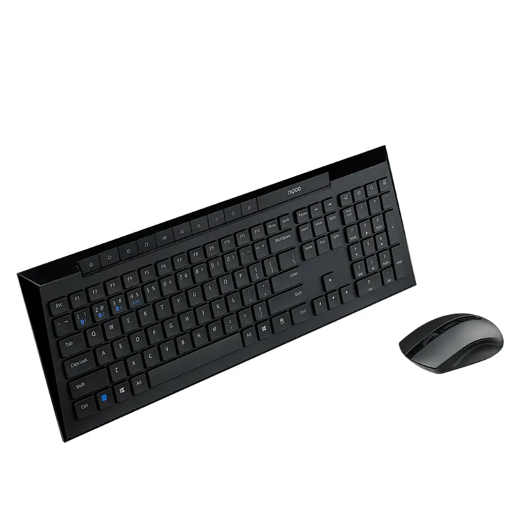 Rapoo 8200G New Arrival Waterproof Silent Slim Multimedia Wireless Switch Scissor Keyboard Mouse Combos