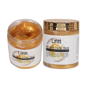 Lifitt หน้ากากโออีเอ็มต่อต้านริ้วรอยมาส์กหน้าสปาทองคำ24ชิ้นแบบเรียบและผิวดูหรูหรา - Product Image 1