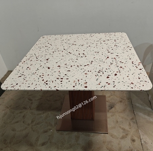 JS JS03佛山工厂木质底座餐桌酒店餐厅石材顶厨房餐桌 - Product Image 4