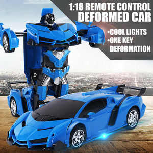 <strong>1</strong>/18 2 in <strong>1</strong> Transformation Robots Sports Vehicle Model Rc Car Deformation Robot Car <strong>Remote</strong> Control Car Toy for Children Gift