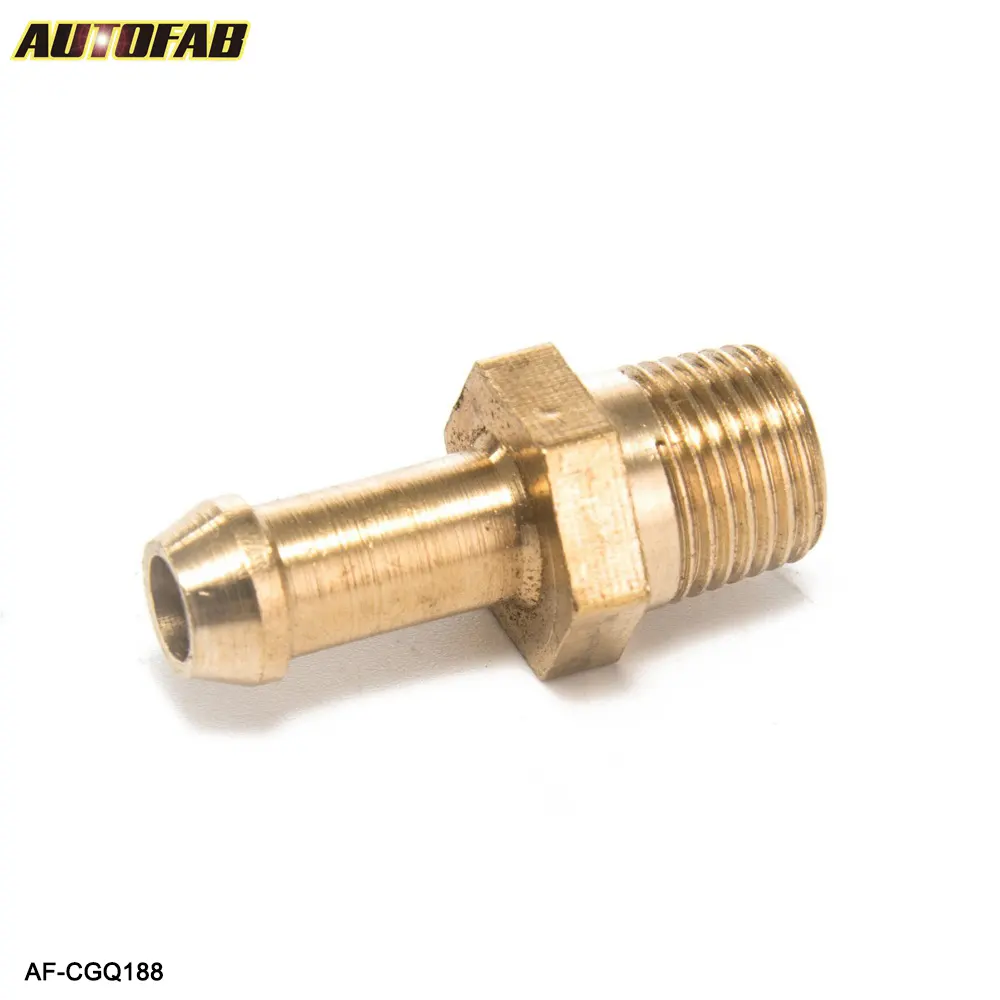 AUTOFAB Latão 1pcs 1/8 "Mangueira Barb Mamilo Acabamento Acessórios Para 5-AF-CGQ188 6mm Empurrar Turbo Mangueira Tubo Adaptador de Montagem