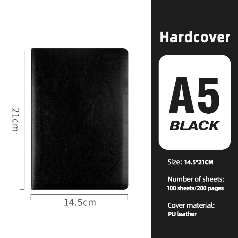 ปกแข็ง A5 สีดำ (100 แผ่น)