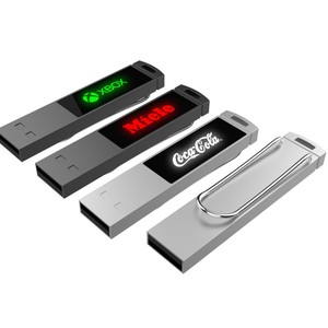 แฟลชไดรฟ์ USB 3.0โลโก้เรืองแสงกำหนดเองเมกะไบต์/วินาที100ความเร็ว8G 16G 32G พร้อมที่หนีบหนังสือเมมโมรี่สติ๊กหลากสี - Product Image 6