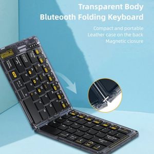 Three-Channel Wireless for Portable Computer Office <strong>Keyboard</strong> Cross-Border Transparent Mute Folding <strong>Keyboard</strong> - Product Image 2