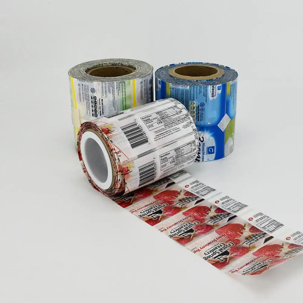 Sacchetti a chiusura lampo per imballaggi alimentari stampati su misura in PVC/PET termoretraibile pellicola per etichette per tazza/bottiglia