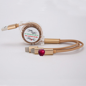 Üretici doğrudan geri çekilebilir taşınabilir USB şarj kablosu 1.0 M kristal 3-in-1 geri çekilebilir USB şarj kablosu Android için kablo IOS - Product Image 6