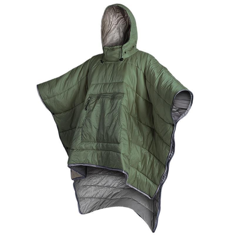Cloak-style sleeping bag-military green
