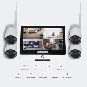 图雅智能4ch 2MP 3MP安全屏幕支持12.5英寸液晶Monir 1080P wifi NVR套件摄像机IP无线安全闭路电视摄像机 - Product Image 1