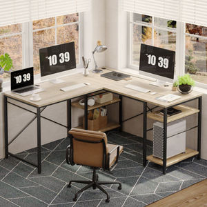 Fábrica Atacado 2 Pessoa Mesa Longa <span class=keywords><strong>L</strong></span> Em Forma Reversível Canto Mesa Do Computador com Prateleiras