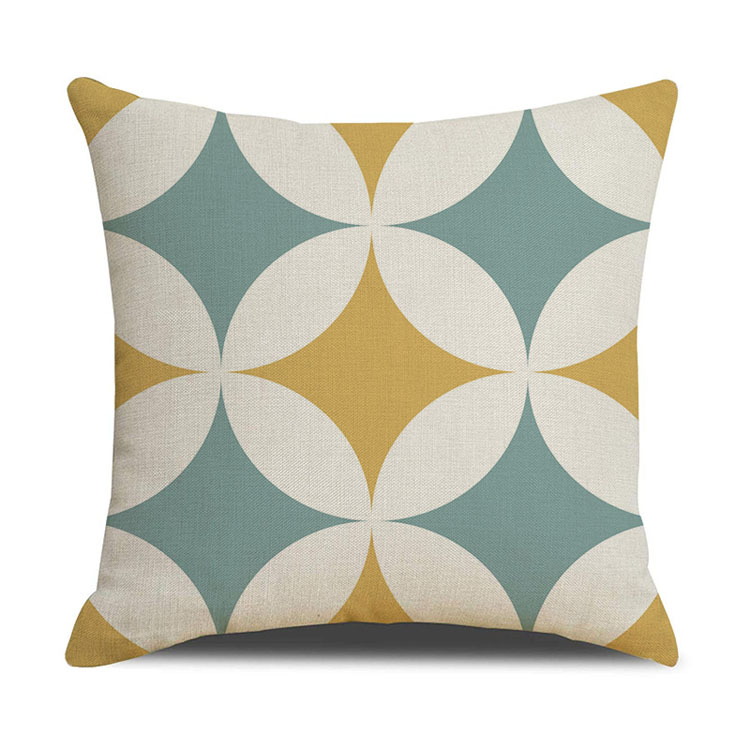 Nordic Geometric Plaid Linen Pillowcase Cushion Cover Printed Car Sofa Bed Pillow Cushion Pillow Cover