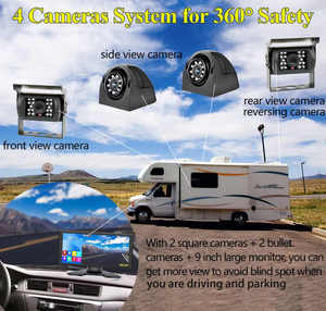 Hesida 10,36 pulgadas MP3MP5 Bluetooth impermeable cámara de visión nocturna 4K pantalla táctil Quad Split DVR Monitor para RV camión Van - Product Image 3