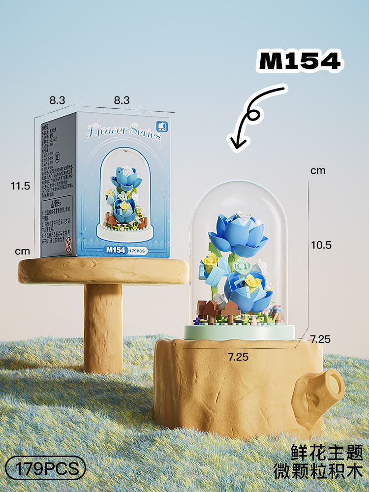 M155 หมอกดอกไม้สีม่วงอ่อน 191 อนุภาค - ฝาครอบโปร่งใส