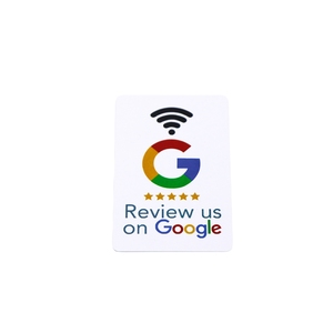Gedruckte Google programmier bare QR-Codes Social Media Kunststoff Zahlungs bewertungen benutzer definierte NFC Google Geschenk karten