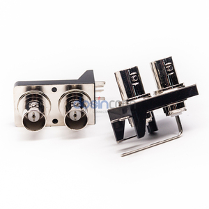 BNC ao adaptador rj45 Conector duplo BNC fêmea angular para PCB 50ohm 75ohm para CCTV
