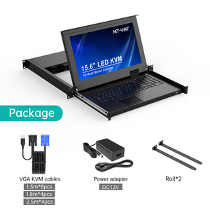 15.6&quot; <strong>LCD</strong> <strong>KVM</strong> <strong>Switch</strong> 16 Port VGA + 16 Cables, MT-VIKI 15.6 Inch 1U Rackmount <strong>LCD</strong> <strong>KVM</strong> <strong>Switch</strong> Drawer Console 16x1 - Product Image 3