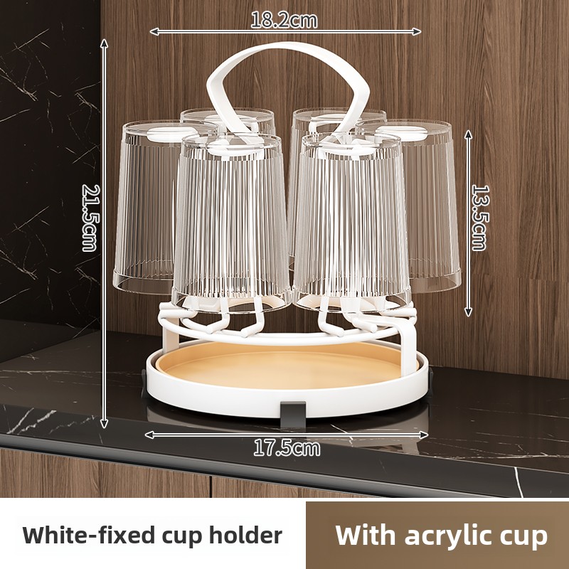 Blanc-Porte-gobelet fixe-avec gobelet en acrylique