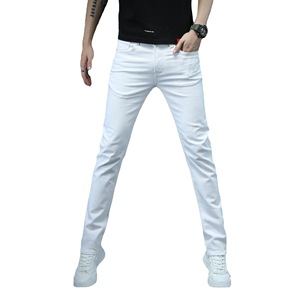 2024新款男士高品质春季白色长裤男士直筒宽松浅色长牛仔裤 - Product Image 5