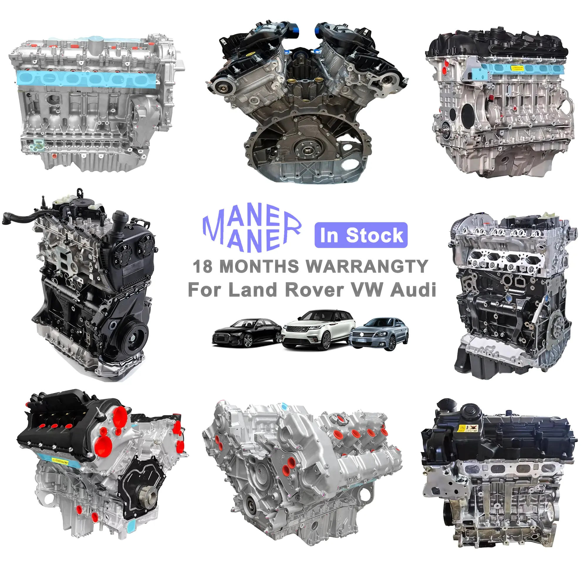 مجموعة محركات قطع غيار سيارات من مانر لأودي فولكس فاجن لاند روفر إيفوك بي دبليو بنز 2.0L TSI BPJ EA888 CDN CNC EA111 DPF CDZ