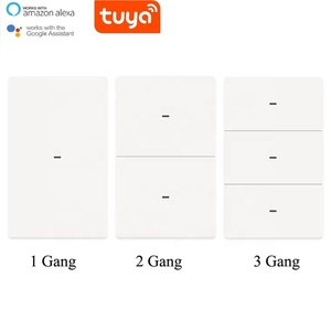 CHNLAN 120 tipi amerikan standart Tuya WiFi akıllı ışık anahtarı Push Button duvar anahtarı 1/2/3 Gang Alexa Google ev ile çalışmak - Product Image 3