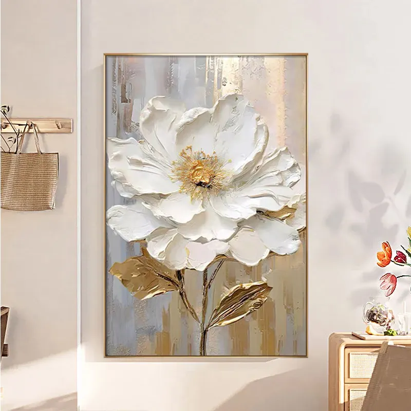 Decorazione moderna di arte della parete dipinta a mano pittura acrilica astratta su tela fatta a mano texture pittura di fiori per la casa decorazione di lusso
