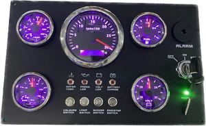 Painel de medição, 335*200mm 4krpm 18-32v 0-10bar com <span class=keywords><strong>sensor</strong></span> marítimo painel de instrumento de barco controle