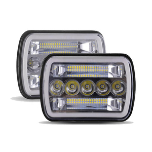 ไฟหน้า Led สี่เหลี่ยมขนาด7นิ้ว5x7,ไฟหน้า Led สี่เหลี่ยมผืนผ้าสูง/ต่ำ DRL สีอำพันรุ่นใหม่ขนาด45วัตต์ - Product Image 1
