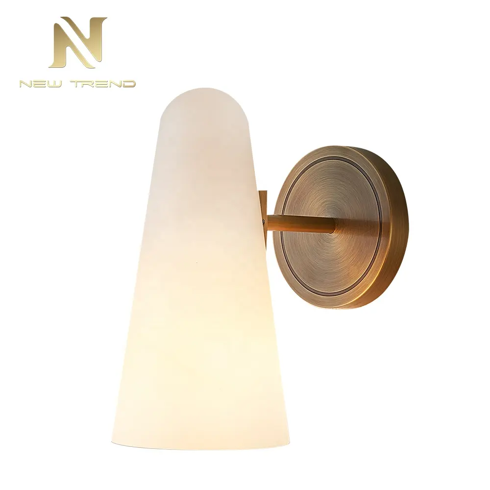 Cubierta suave de iluminación para cuarto de baño vestidor vidrio de cobre led-Lámpara de pared