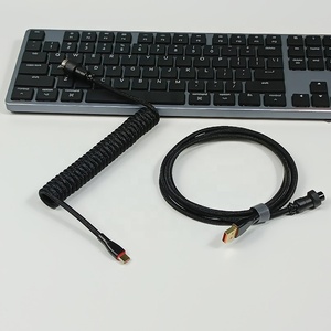 Özel 2 in 1 Aviator kablo-sarmal USB a tipi C hızlı 5A şarj naylon ceket örgü koruyucu bilgisayar mekanik klavyeler için - Product Image 5