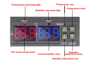 Controlador de pantalla dual de temperatura y humedad con sensor de longitud de cable de 1m, 1 metro - Product Image 5
