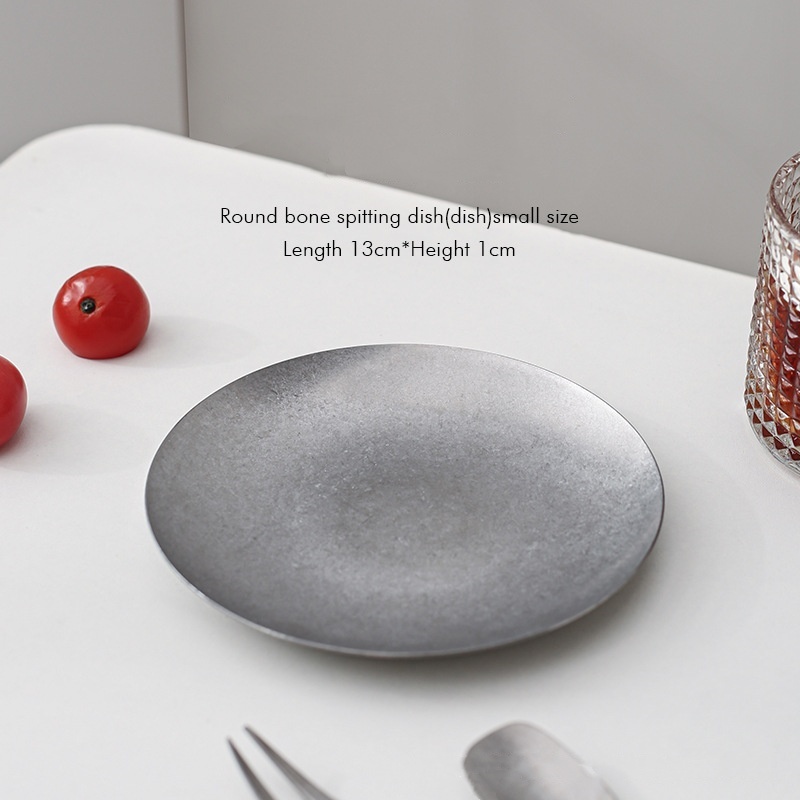 Petite assiette en os argentée 13*1cm