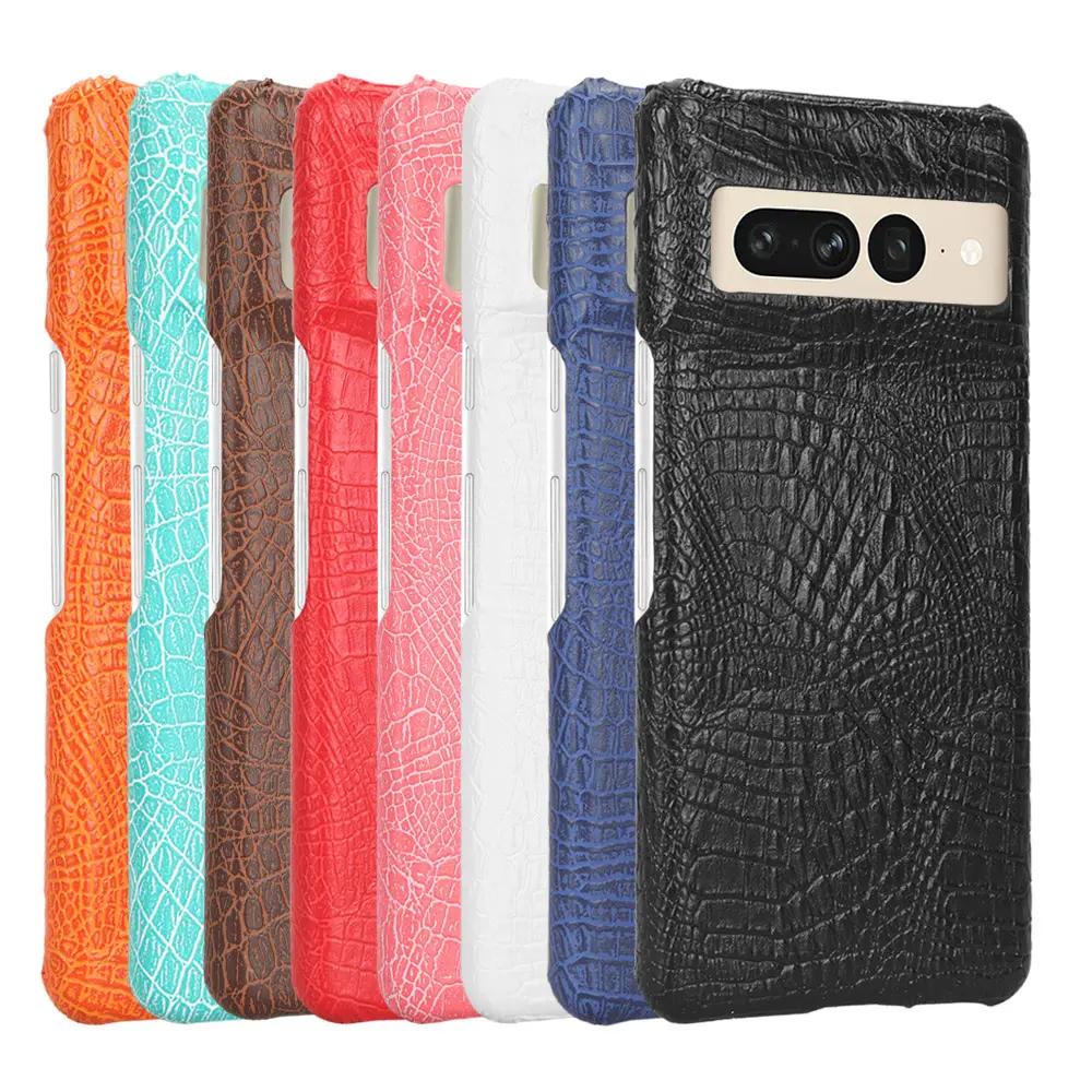 Croco เคสโทรศัพท์หนัง PU ผิวด้านหลังสำหรับ Google Pixel 7 6 Pro 6A 5A 5 4A 5กรัม4 3A 2 XL เคสฝาหลังเนื้อแข็งสีด้าน