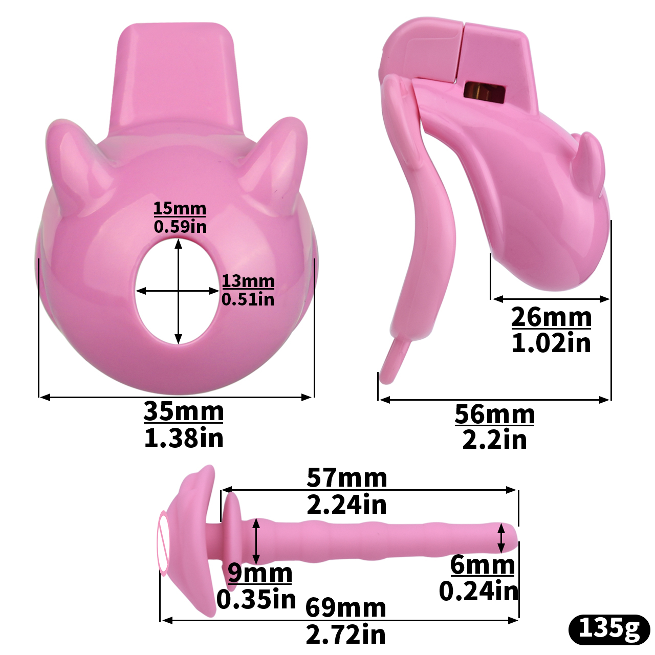 Cage rose + cathéter rose