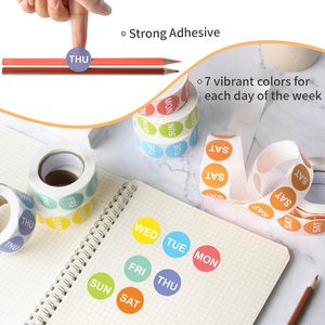 <strong>Day</strong> of the Week Sticker, 1&quot; Round Dot Food Rotation Labels ,Date Stickers for Food Containers - Product Image 6